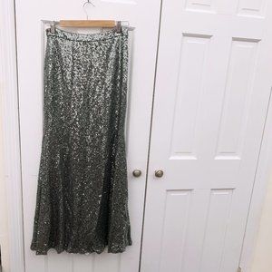Revelry Gunmetal Sequin Maxi Skirt